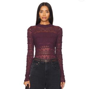 Free People Angelina Bodysuit in Winetasting. SOLD OUT COLOR & SIZE! LIKE NEW.